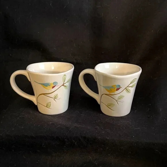 2 - Pier 1 Imports Hand Painted ‘Robin Bird’ Mugs - Picture 7 of 7